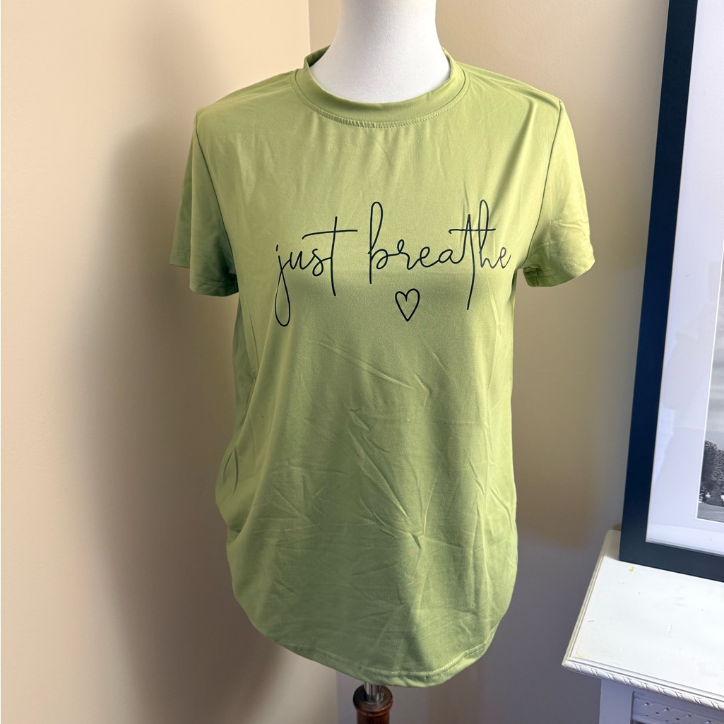 Green 'Just Breathe' T-Shirt